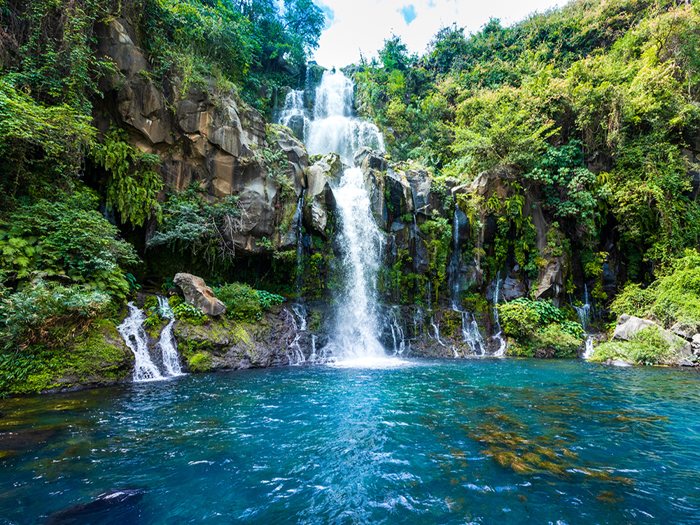 The Egret basin waterfall on La Reunion island